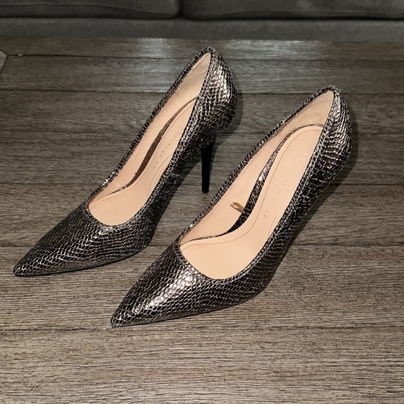 Zara Trafaluc metallic snakeskin heels - Picture 2 of 9